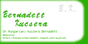 bernadett kucsera business card